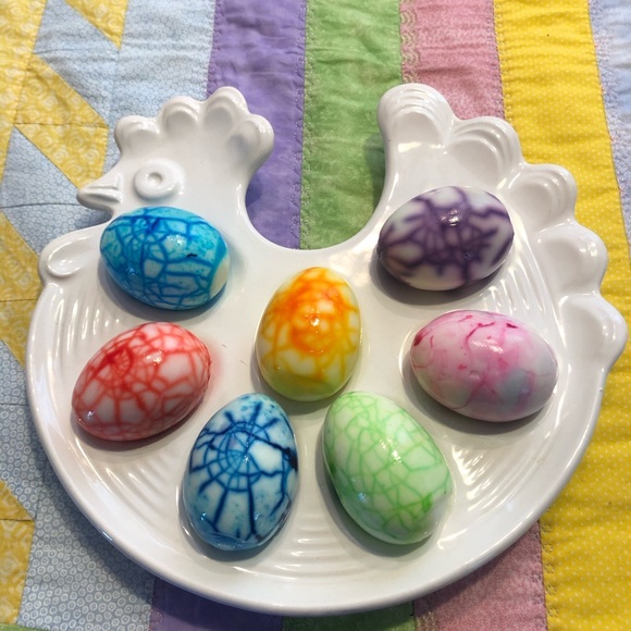 Vintage Egg Plate by Wächtersbach 70s Retro Design MCM Country House Style - Picture 2 of 6